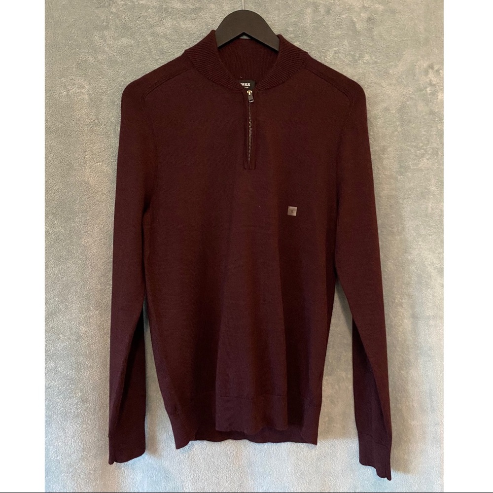 2 for $60 | Express | Eggplant / Maroon Long Sleeve Quarter Zip Sweater | Small